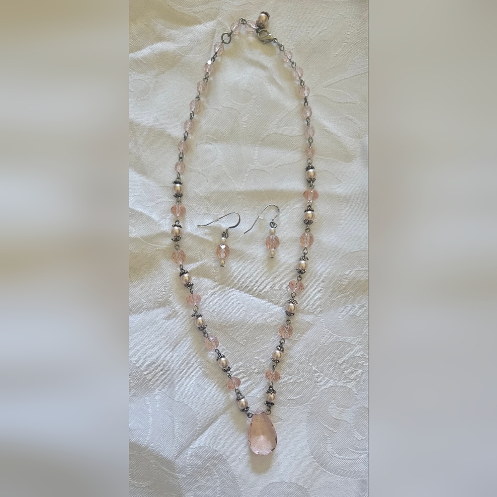 Swarovski Crystal Pendant Necklace and Earring Set